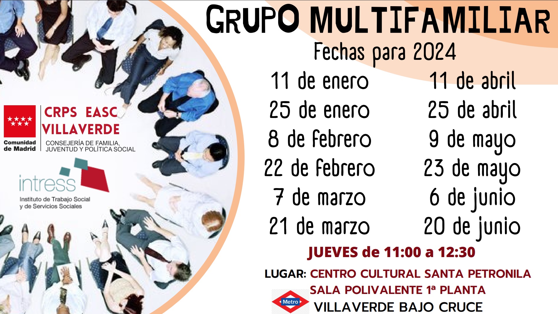 Grupo Multifamiliar -Calendario 1er semestre de 2024-